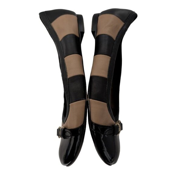 AGL Stripe Ballet Flat Shoes Womens Size 8 Attilio Giusti Leombruni Horsebit Cap - Picture 3 of 7